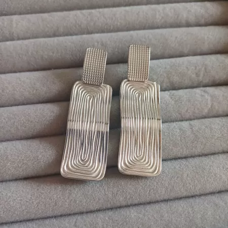 Orecchini righe silver