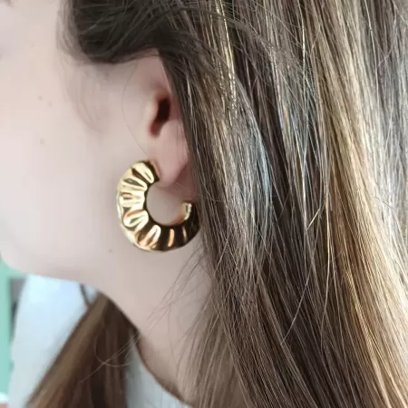 Orecchini plissé gold 2