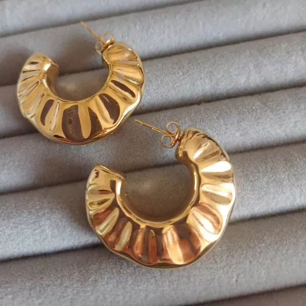 Orecchini plissé gold