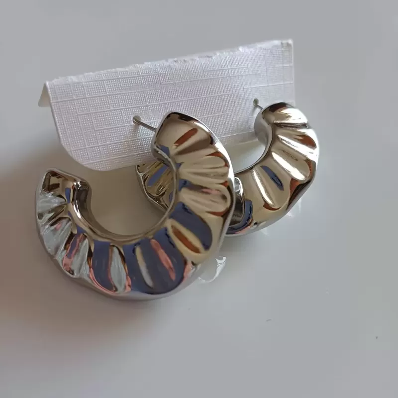 Orecchini plissé silver