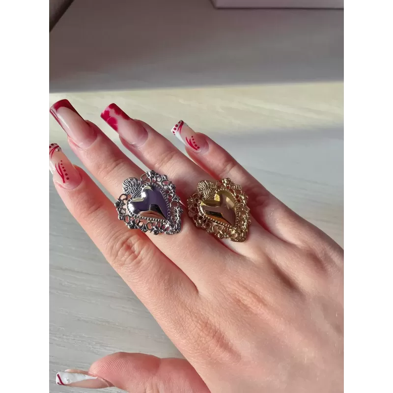Anello Sacro Cuore silver