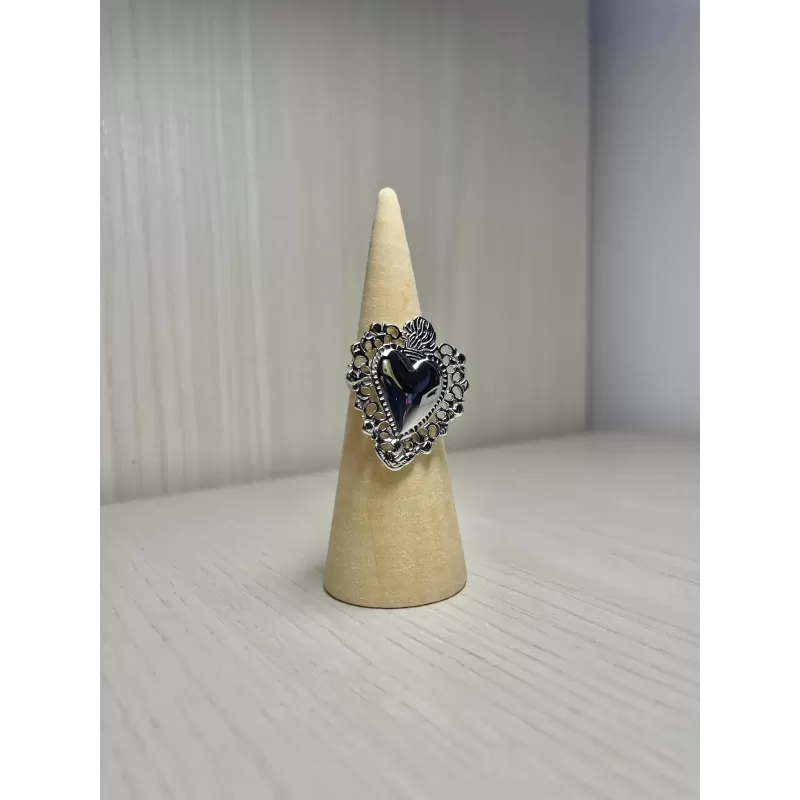 Anello Sacro Cuore silver