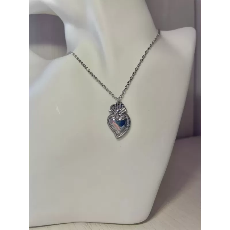 Collana sacro cuore modello 2 silver