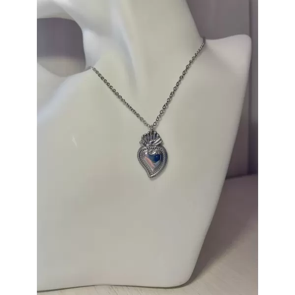 Collana sacro cuore modello 2 silver