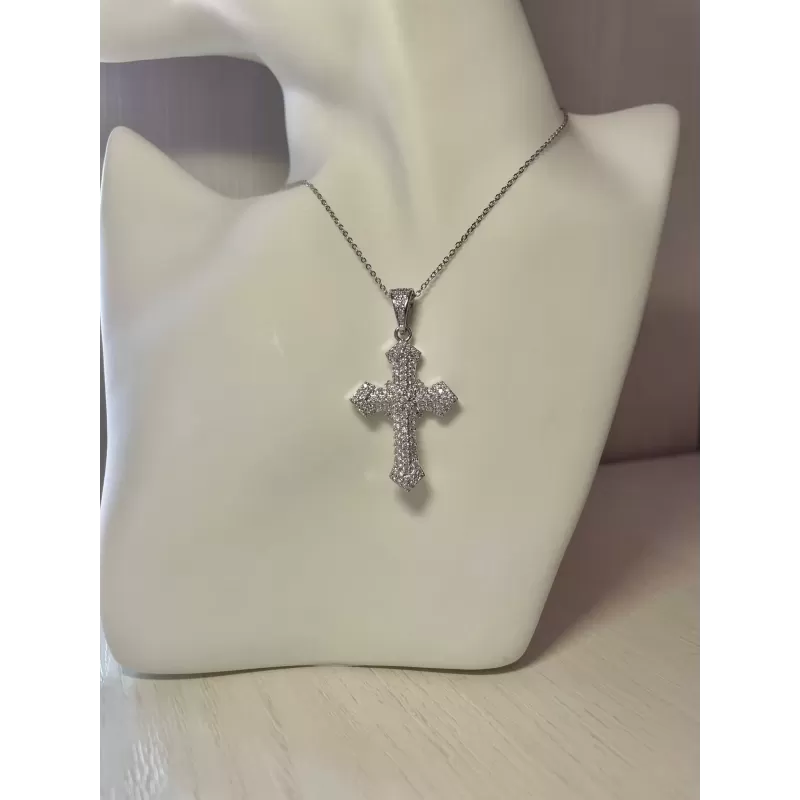 Collana croce lux silver