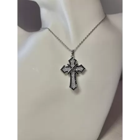 Collana croce dark silver