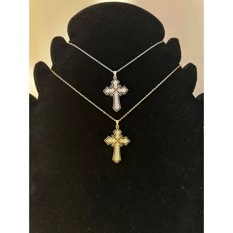 Collana croce dark silver