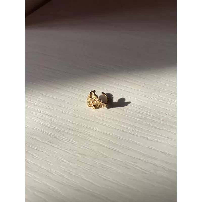 Ear cuff foglie di alloro gold