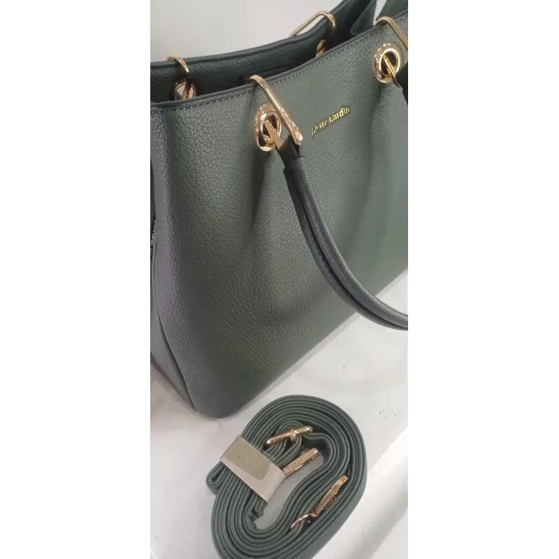 ELEGANCE VERDE BOSCO,MODELLO RIGIDO IN ECOPELLE MARTELLATO