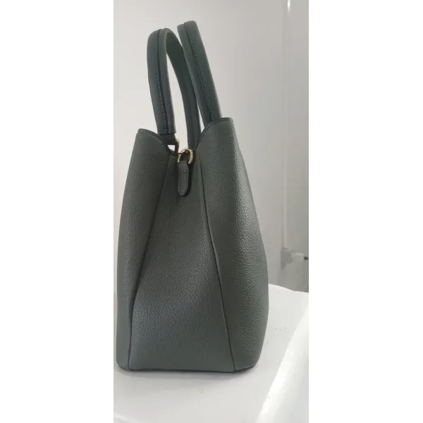 ELEGANCE VERDE BOSCO,MODELLO RIGIDO IN ECOPELLE MARTELLATO