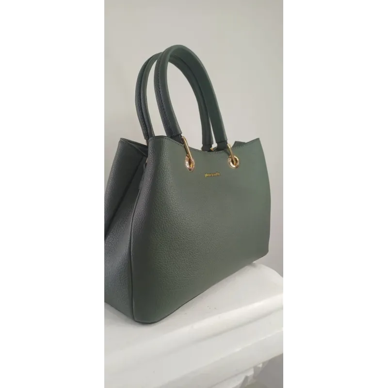 ELEGANCE VERDE BOSCO,MODELLO RIGIDO IN ECOPELLE MARTELLATO