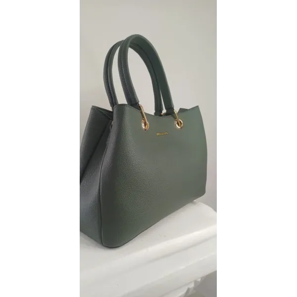 ELEGANCE VERDE BOSCO,MODELLO RIGIDO IN ECOPELLE MARTELLATO