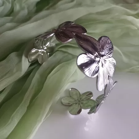 Bracciale rigido Fiori silver 2